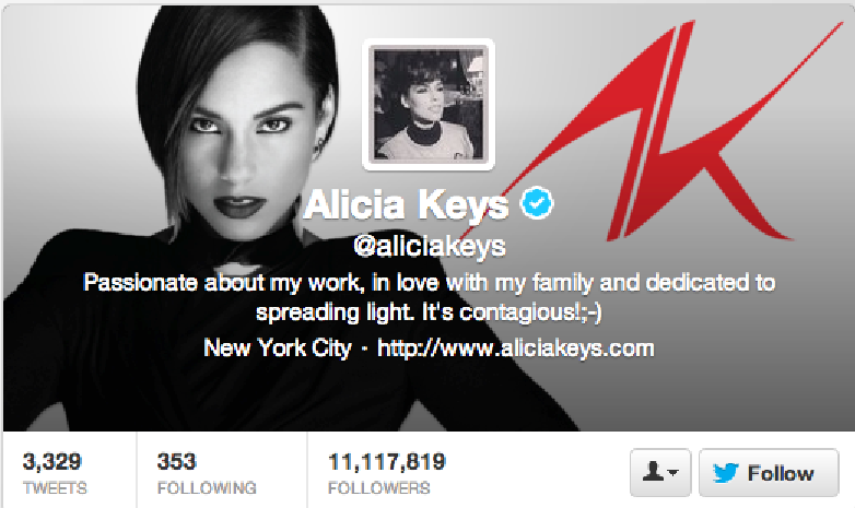 Blackberry ambassador, Alicia Keys, tweets from an iPhone